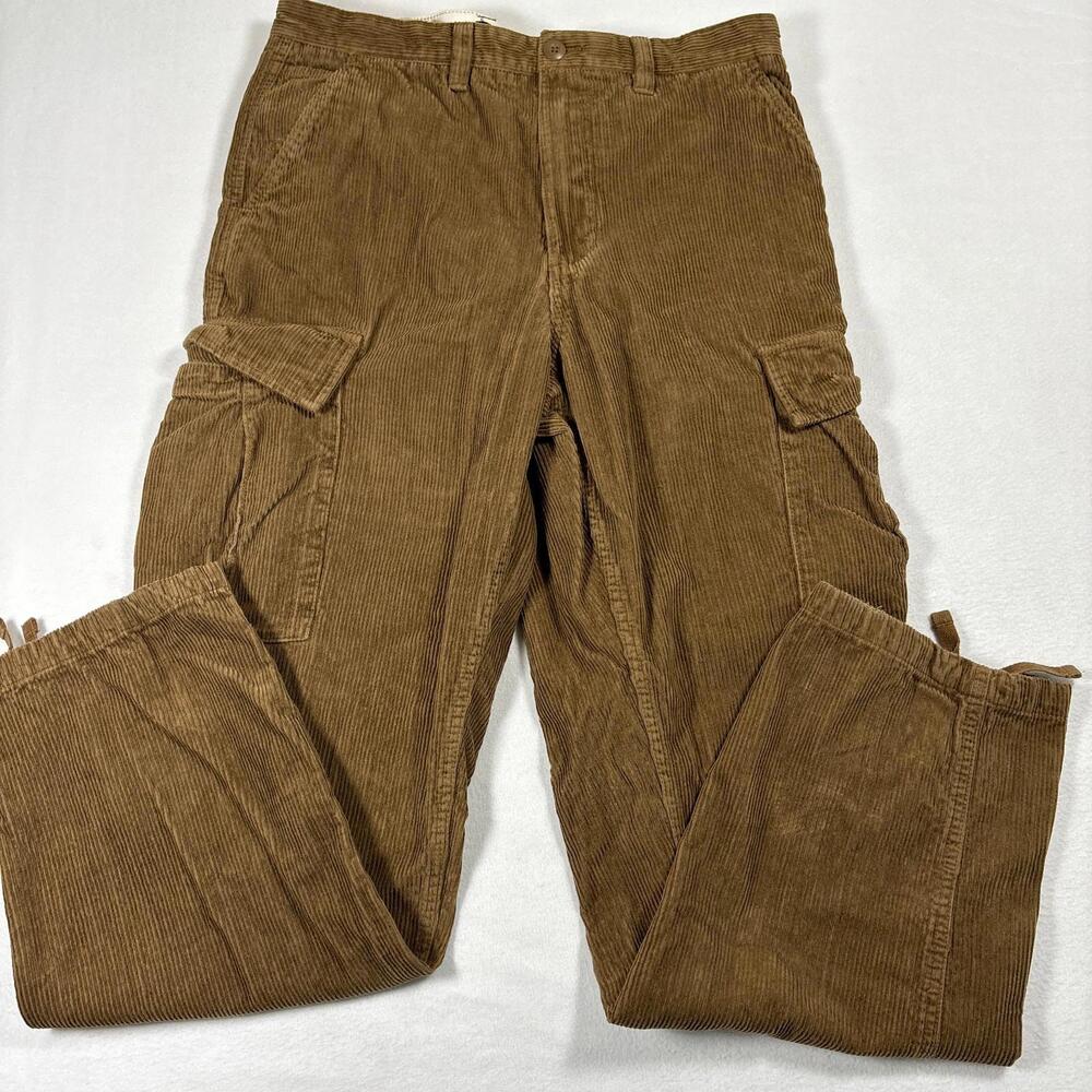 Vans Mens Pants 31 Brown Corduroy Service Cargo Loose Tapered Fit Baggy Y2K - Picture 2 of 16